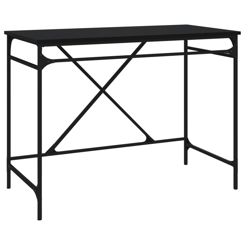 vidaXL fekete szerelt fa és vas íróasztal 100 x 50 x 75 cm