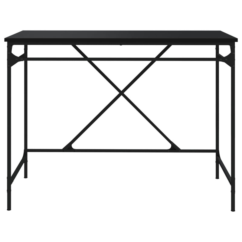 vidaXL fekete szerelt fa és vas íróasztal 100 x 50 x 75 cm