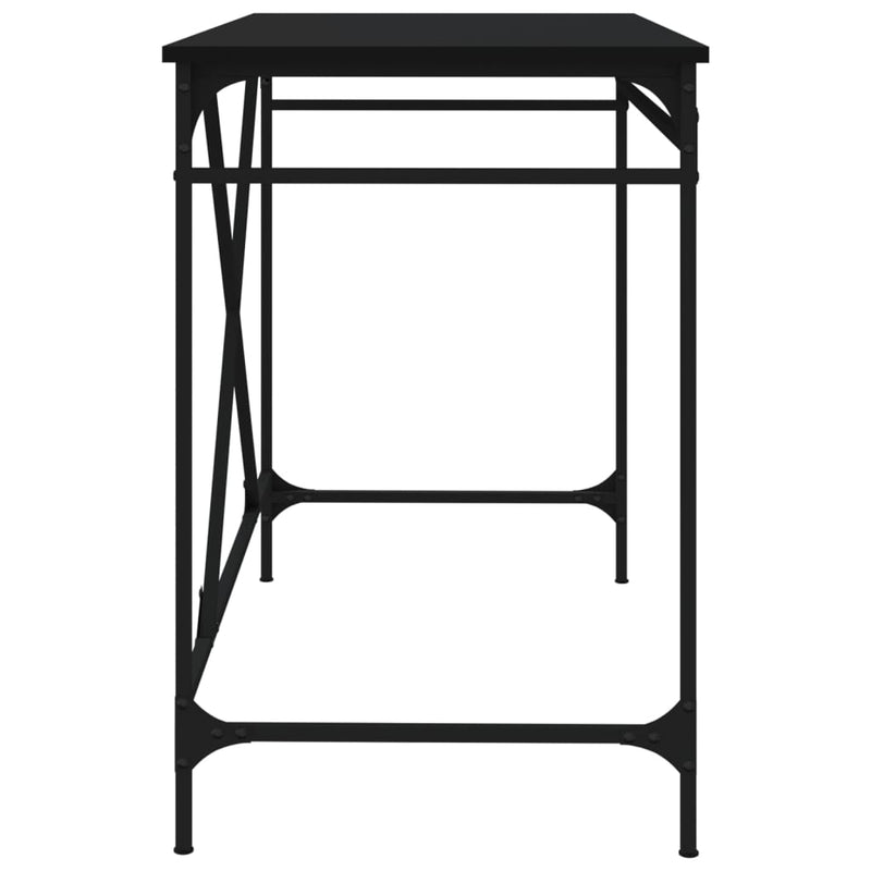 vidaXL fekete szerelt fa és vas íróasztal 100 x 50 x 75 cm
