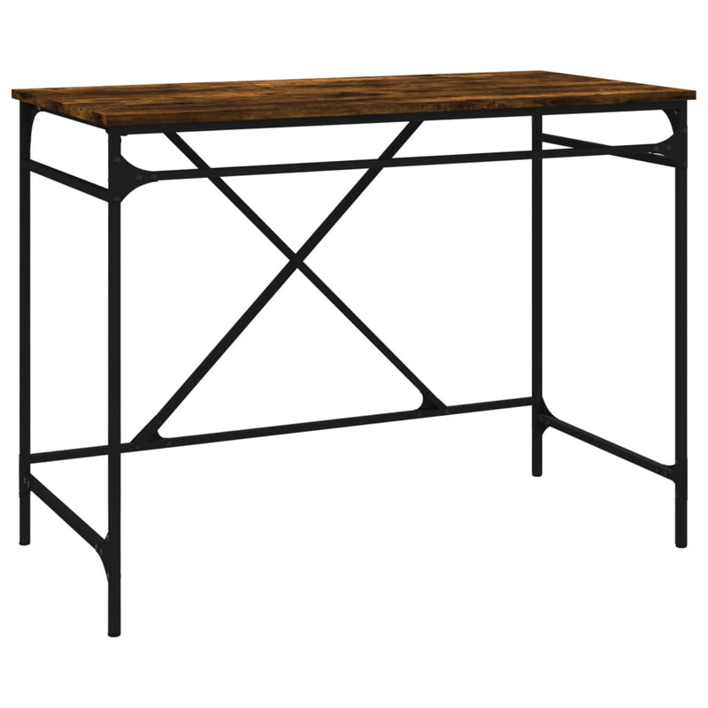 vidaXL füstös tölgy színű szerelt fa és vas íróasztal 100 x 50 x 75 cm
