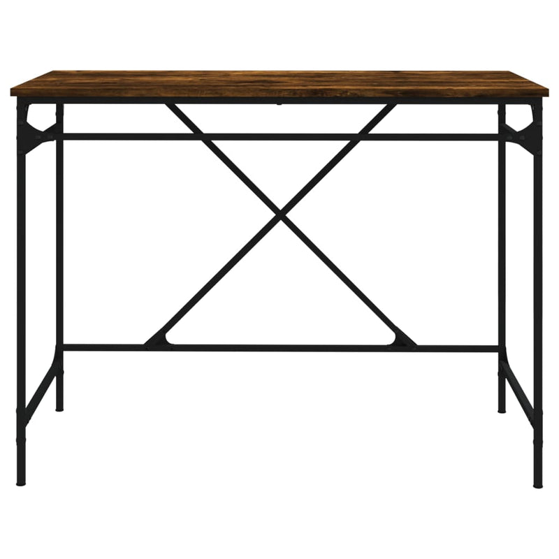 vidaXL füstös tölgy színű szerelt fa és vas íróasztal 100 x 50 x 75 cm