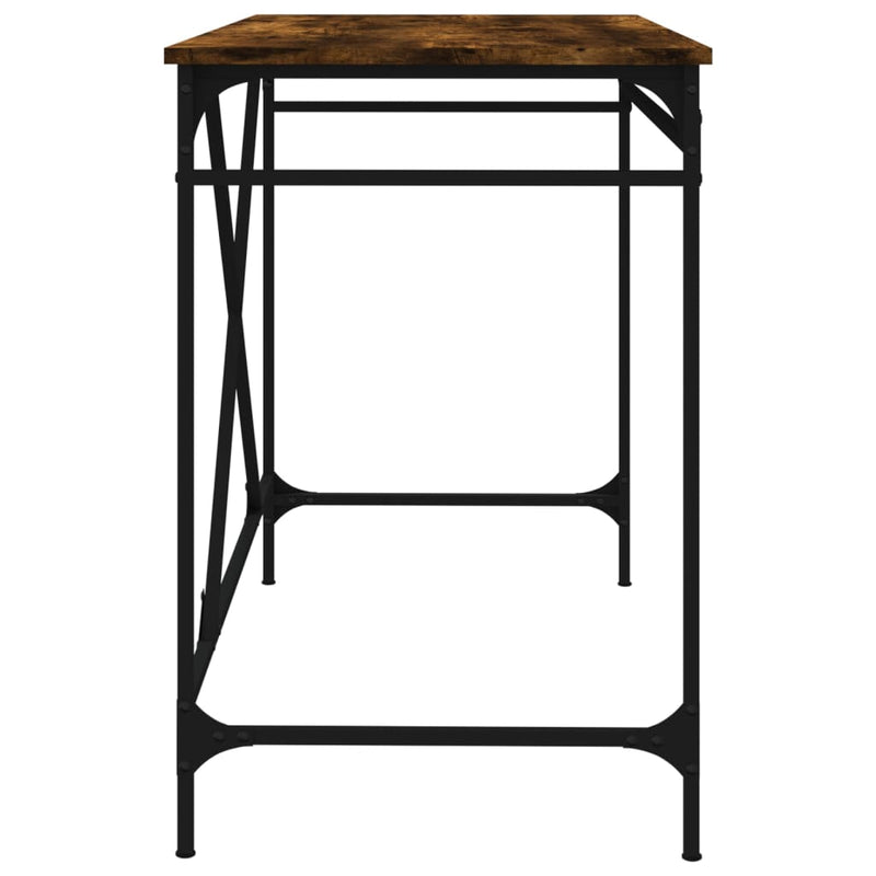 vidaXL füstös tölgy színű szerelt fa és vas íróasztal 100 x 50 x 75 cm