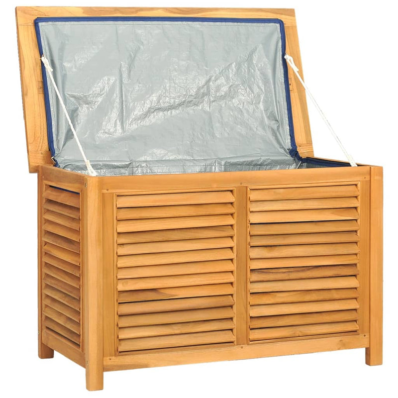 vidaXL tömör tíkfa kerti tárolóláda zsákkal 90 x 50 x 58 cm