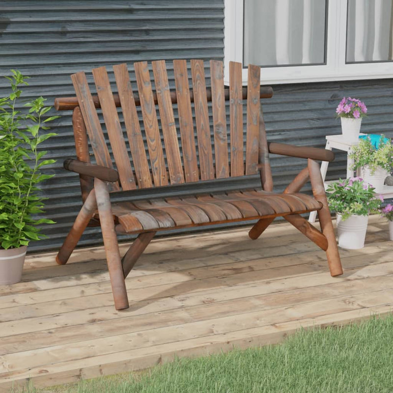 vidaXL 2 személyes tömör lucfenyő kerti pad 119 x 85 x 98 cm