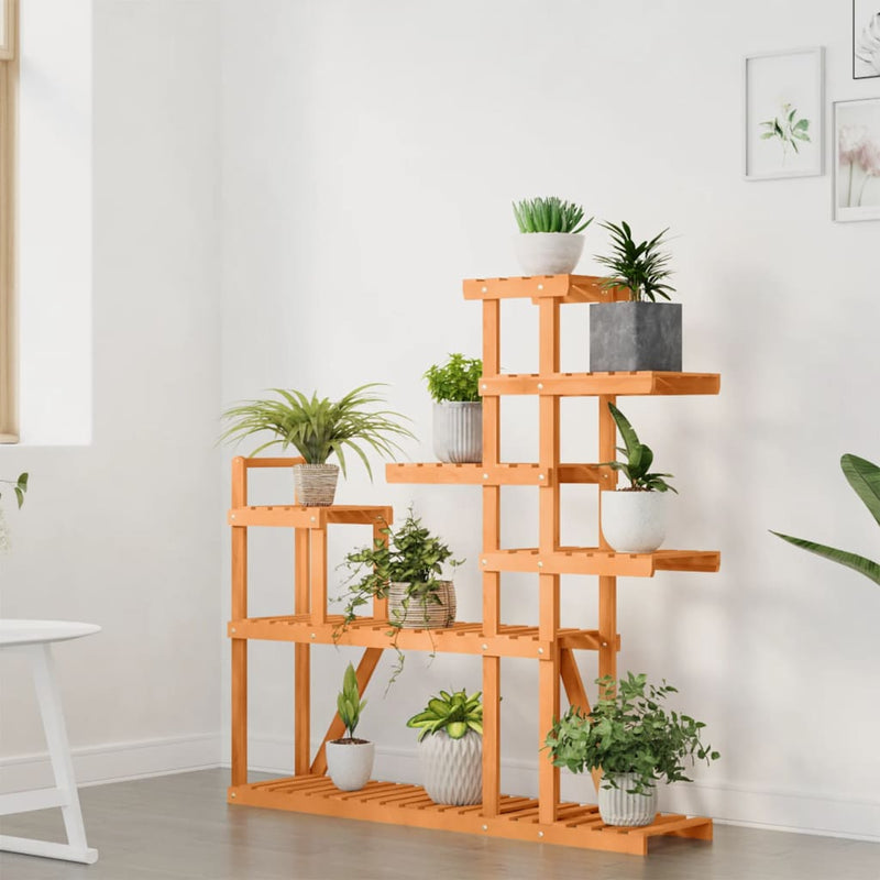 vidaXL tömör fenyőfa virágtartó állvány 110x25x111 cm