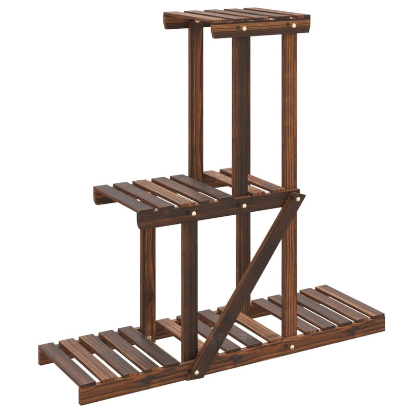 vidaXL tömör fenyőfa virágtartó állvány 81 x 25 x 75,5 cm