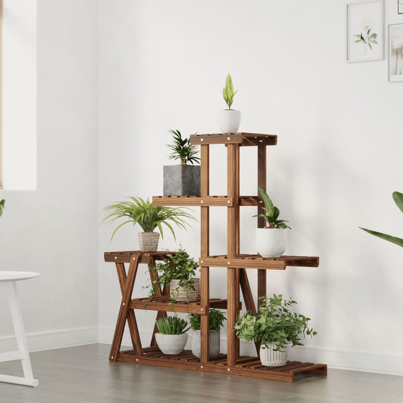 vidaXL tömör fenyőfa virágtartó állvány 95 x 25 x 96 cm