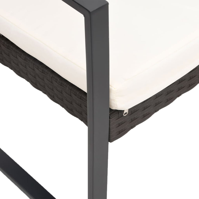 vidaXL 2 db fekete polyrattan kerti étkezőszék