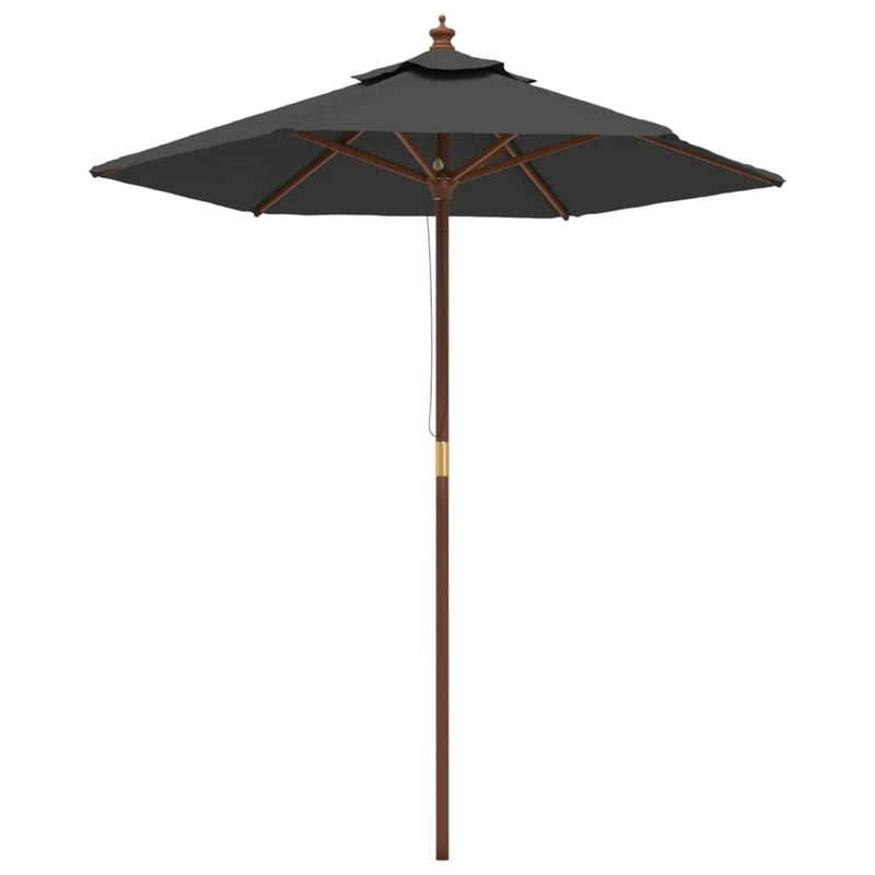 vidaXL antracitszürke kerti napernyő fa rúddal 196 x 231 cm