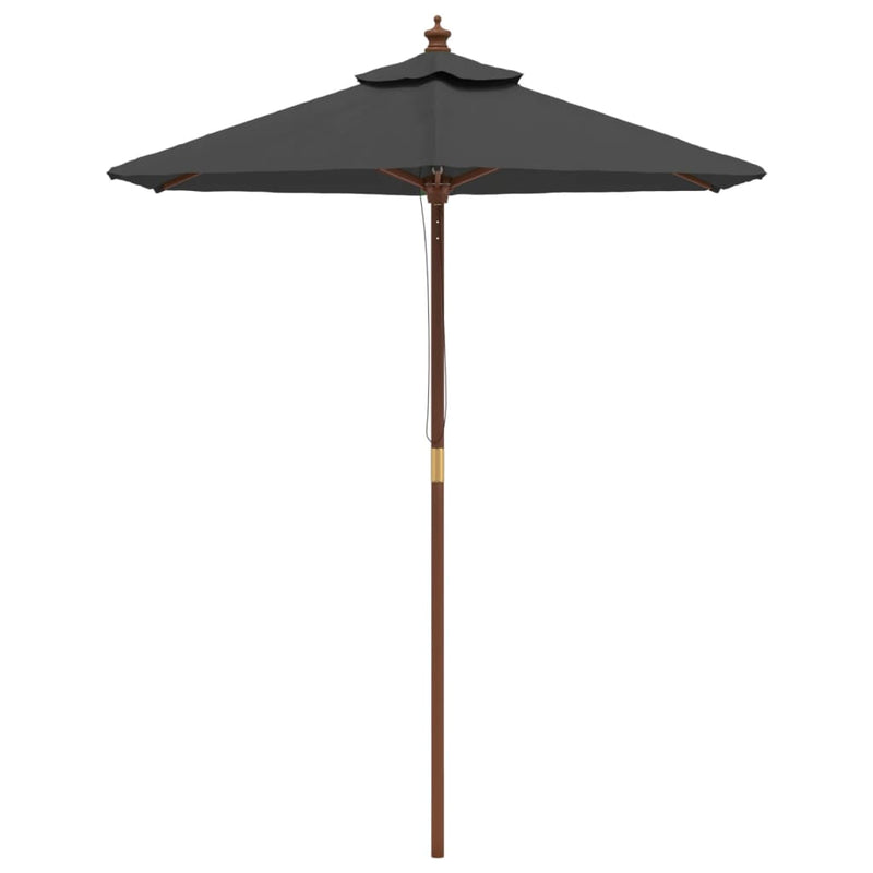 vidaXL antracitszürke kerti napernyő fa rúddal 196 x 231 cm