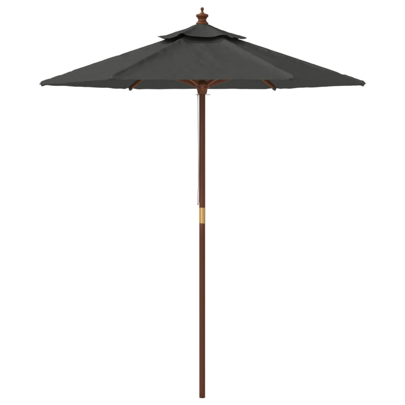 vidaXL antracitszürke kerti napernyő fa rúddal 196 x 231 cm