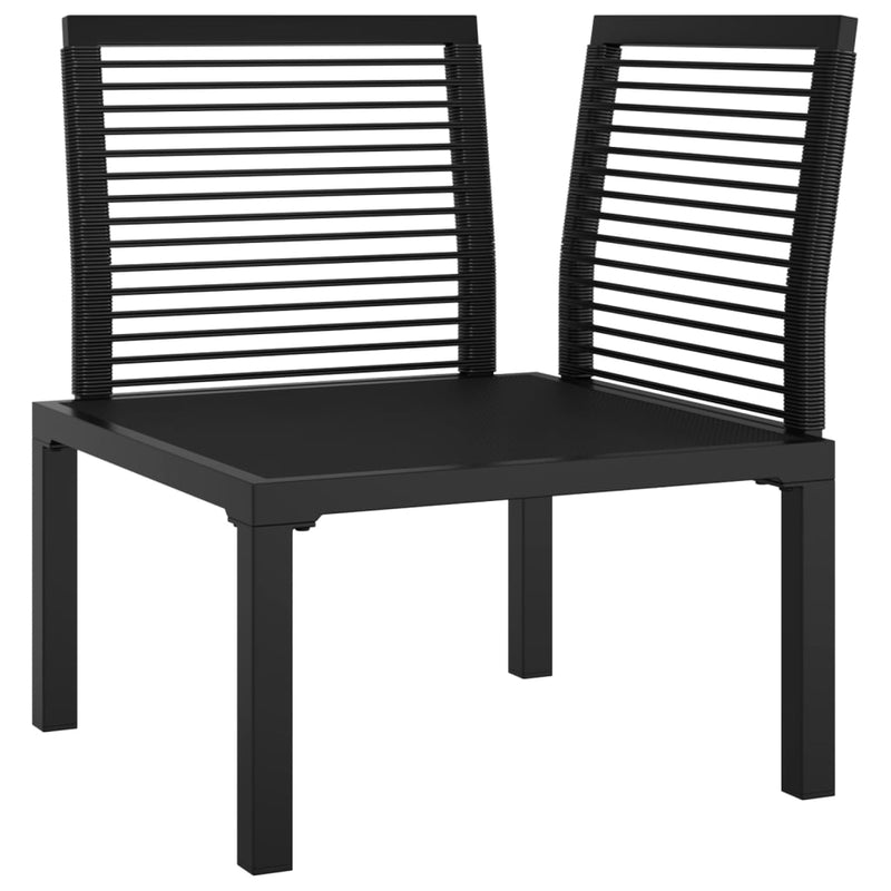 vidaXL fekete és szürke polyrattan kerti sarokfotel párnákkal
