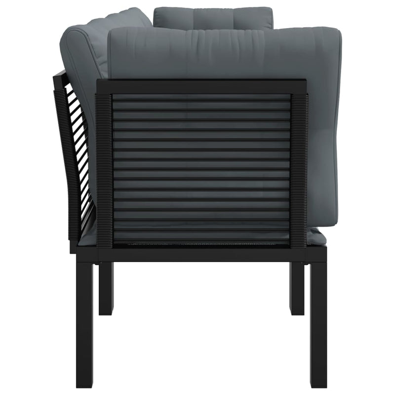 vidaXL 4 részes fekete és szürke polyrattan kerti ülőgarnitúra