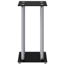 vidaXL 2 db 4-oszlopos fekete-ezüst edzett üveg hangszóró állvány