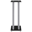 vidaXL 2 db 4-oszlopos fekete-ezüst edzett üveg hangszóró állvány