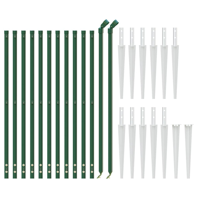 vidaXL zöld drótkerítés cövekekkel 0,8 x 25 m