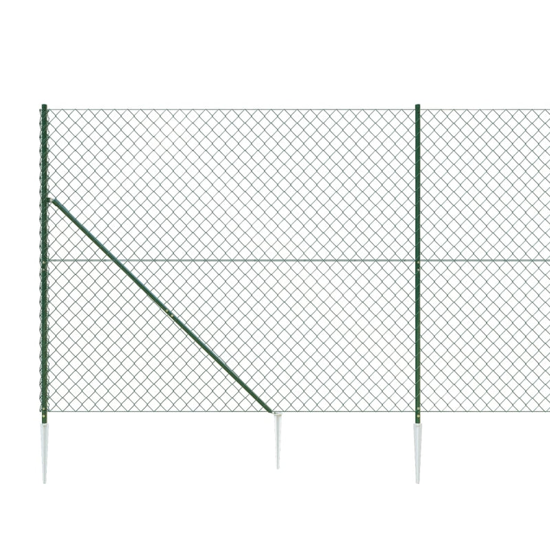 vidaXL zöld drótkerítés cövekekkel 0,8 x 25 m