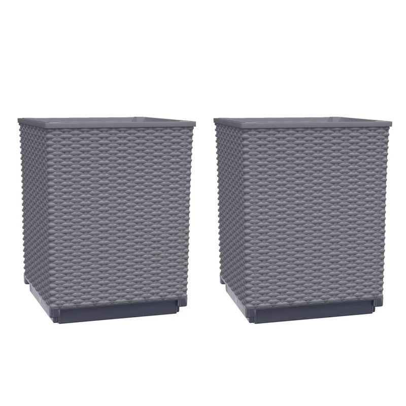 vidaXL 2 db sötétszürke polipropilén növénytartó 30 x 30 x 37 cm