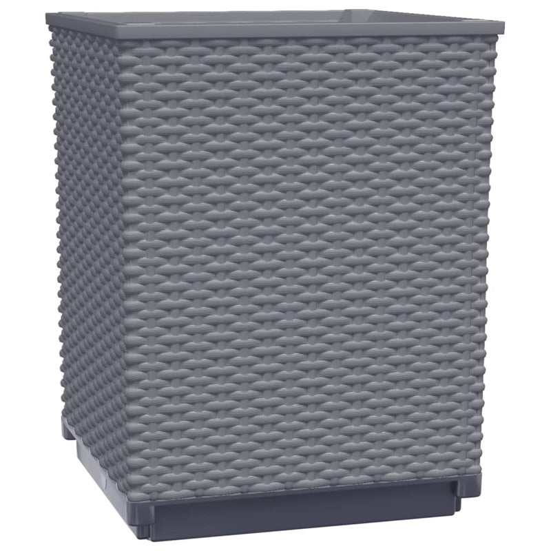 vidaXL 2 db sötétszürke polipropilén növénytartó 30 x 30 x 37 cm