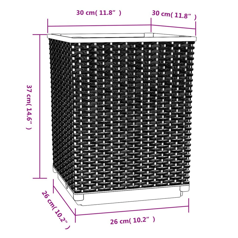 vidaXL 2 db sötétszürke polipropilén növénytartó 30 x 30 x 37 cm