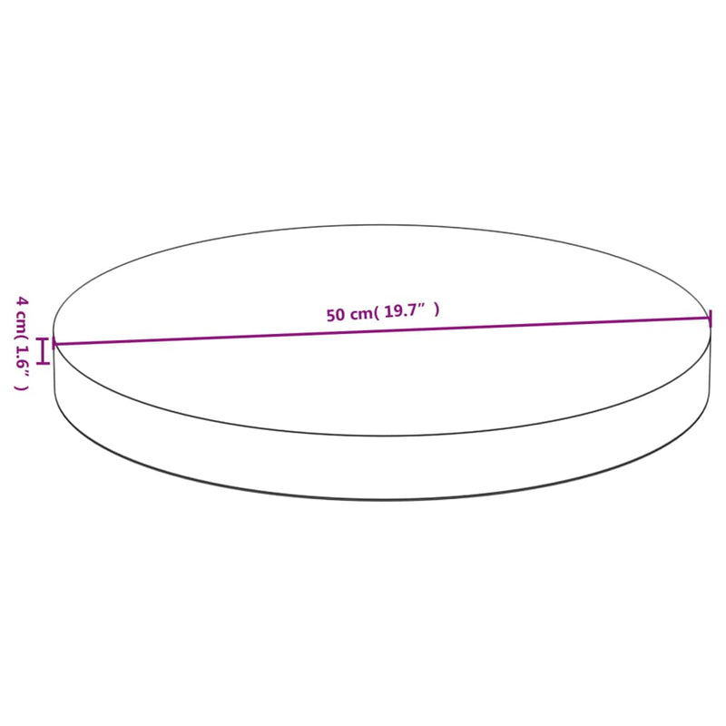 vidaXL bambusz asztallap Ø50 x 4 cm