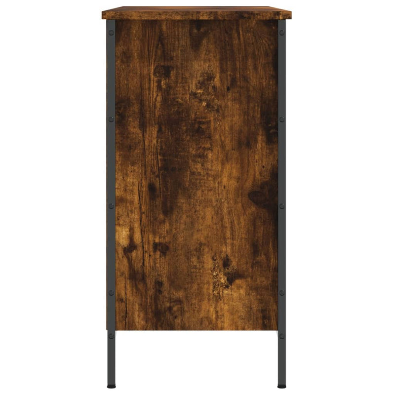 vidaXL füstös tölgy színű szerelt fa cipőszekrény 100x35x70 cm
