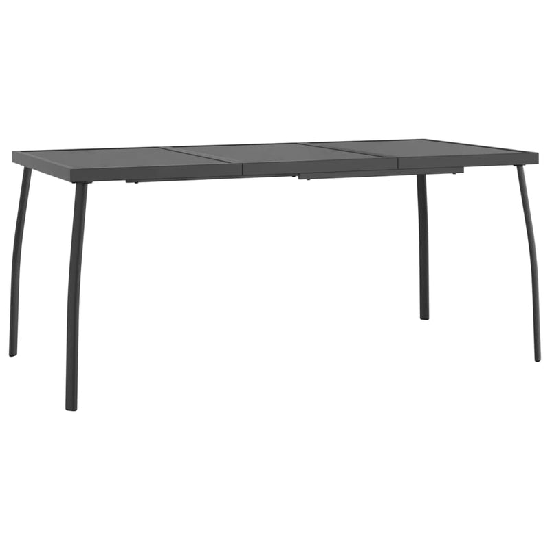 vidaXL antracitszürke acélhálós kerti asztal 165 x 80 x 72 cm