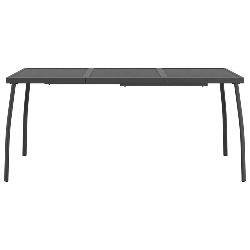vidaXL antracitszürke acélhálós kerti asztal 165 x 80 x 72 cm