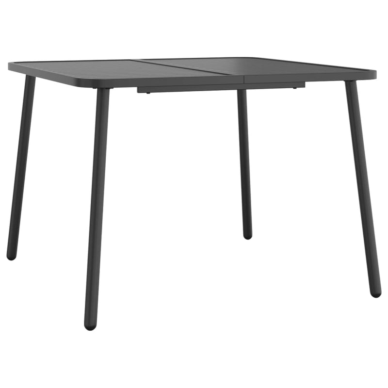 vidaXL antracitszürke acél kerti asztal 100 x 100 x 71 cm