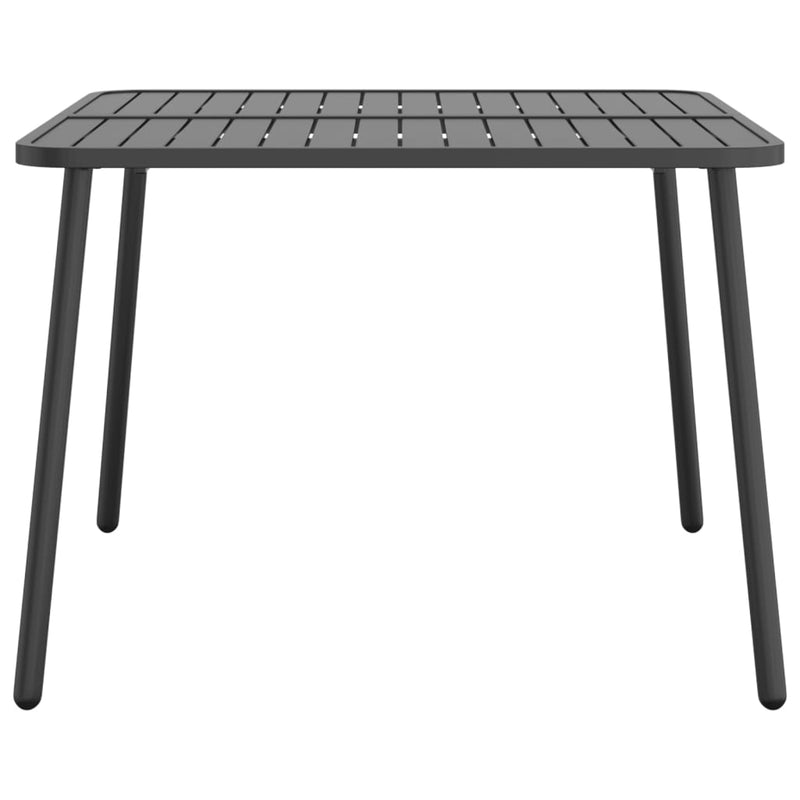 vidaXL antracitszürke acél kerti asztal 100 x 100 x 71 cm
