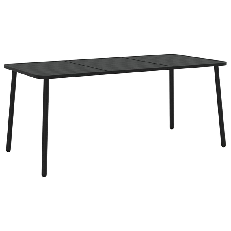 vidaXL antracitszürke acél kerti asztal 165 x 80 x 71 cm