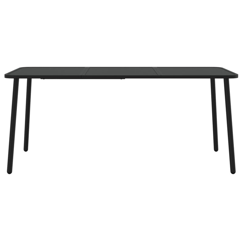 vidaXL antracitszürke acél kerti asztal 165 x 80 x 71 cm
