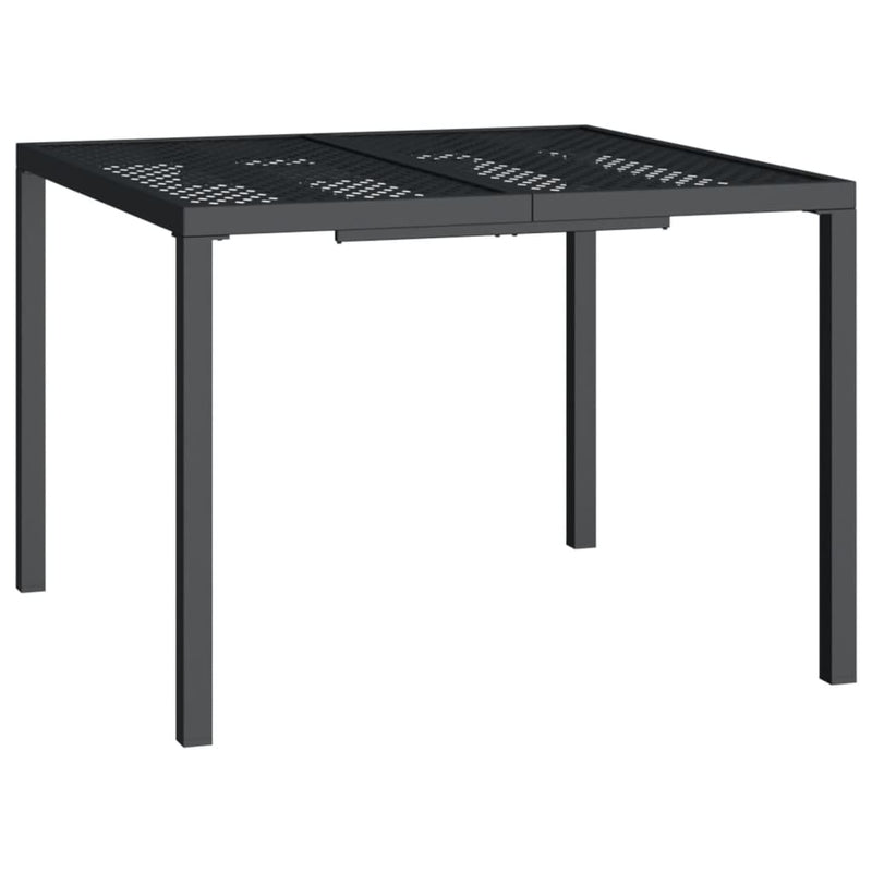 vidaXL antracitszürke acél kerti asztal 100 x 100 x 72 cm