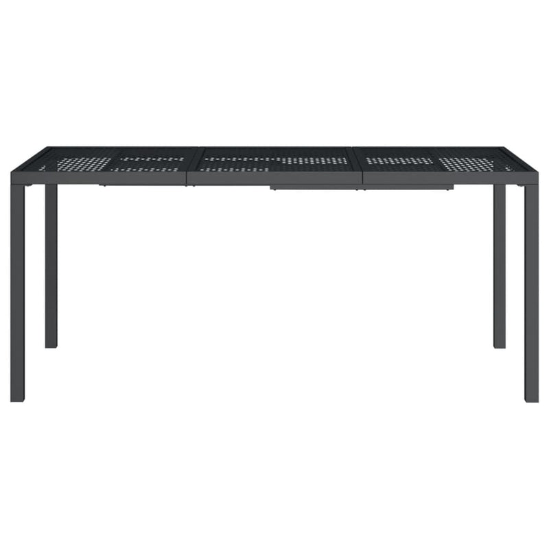 vidaXL antracitszürke acél kerti asztal 165 x 80 x 72 cm