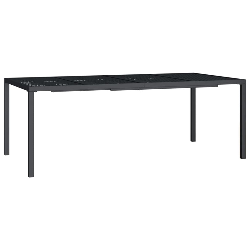 vidaXL antracitszürke acél kerti asztal 200 x 100 x 72 cm