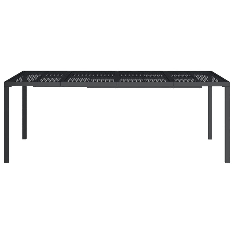 vidaXL antracitszürke acél kerti asztal 200 x 100 x 72 cm