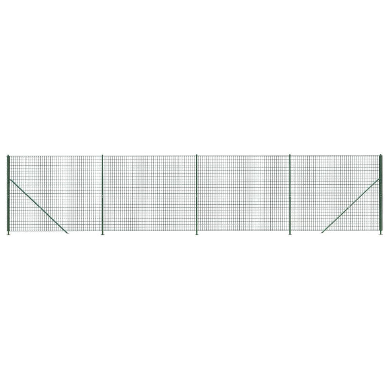 vidaXL zöld dróthálós kerítés illesztőperemmel 1,8 x 10 m