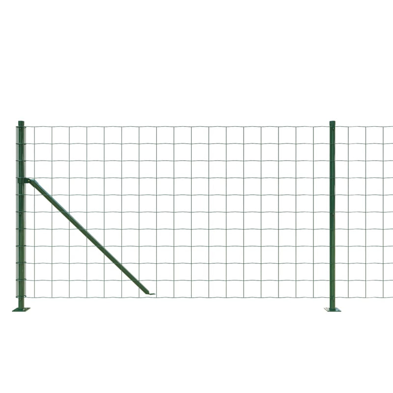 vidaXL zöld dróthálós kerítés illesztőperemmel 0,8x25 m
