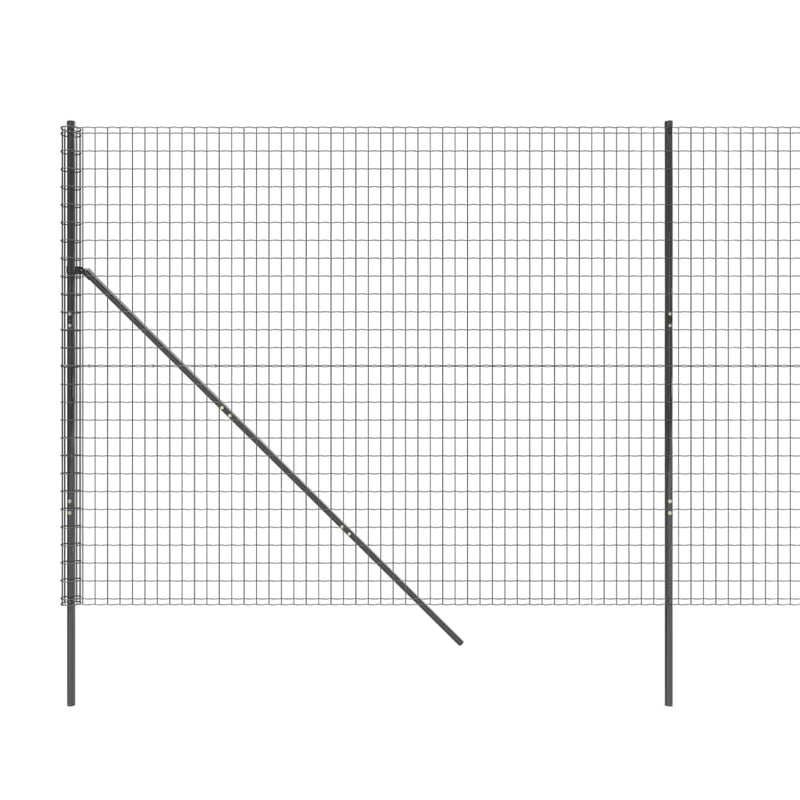 vidaXL antracitszürke horganyzott acél dróthálós kerítés 1,8x10 m