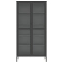 vidaXL fekete üveg és acél magasszekrény 85 x 40 x 180 cm