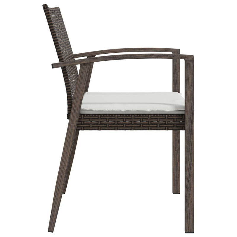 vidaXL 2 db barna polyrattan kerti szék párnával 56,5 x 57 x 83 cm