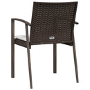 vidaXL 2 db barna polyrattan kerti szék párnával 56,5 x 57 x 83 cm