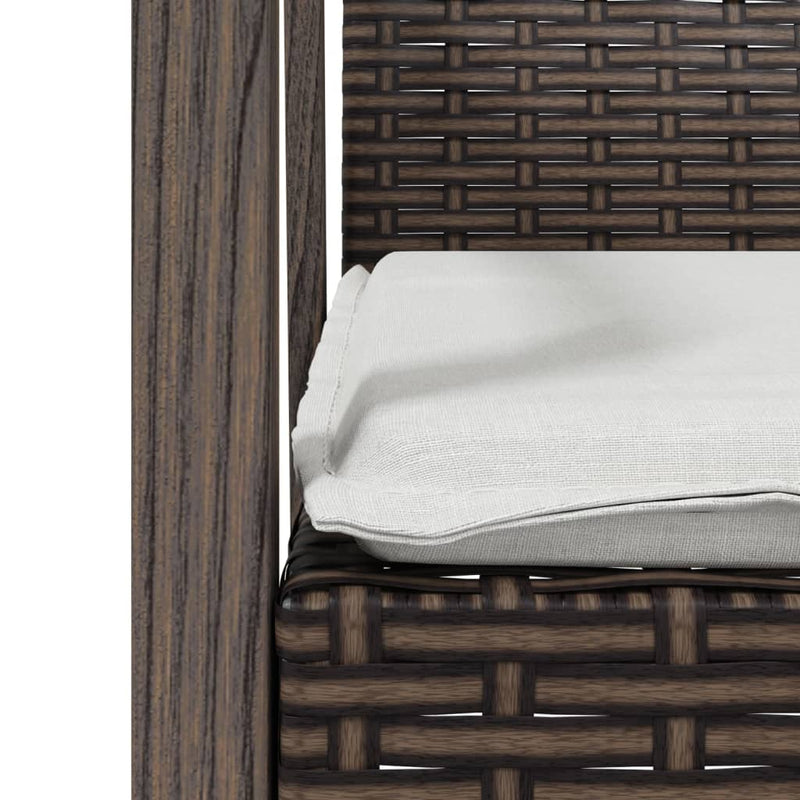 vidaXL 2 db barna polyrattan kerti szék párnával 56,5 x 57 x 83 cm