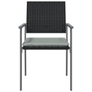 vidaXL 2 db fekete polyrattan kerti szék párnával 56 x 62,5 x 89 cm