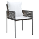 vidaXL 2 db barna polyrattan kerti szék párnával 54 x 61 x 83 cm