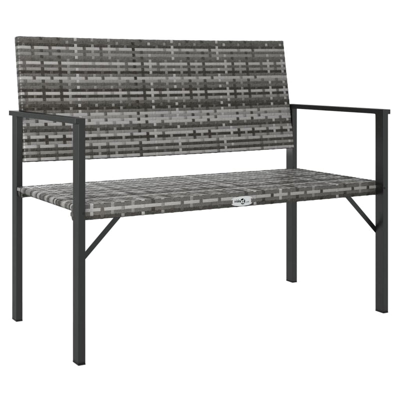 vidaXL 2-személyes szürke polyrattan kerti pad