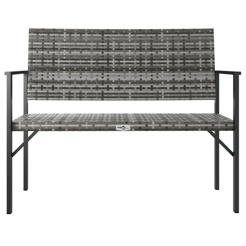 vidaXL 2-személyes szürke polyrattan kerti pad