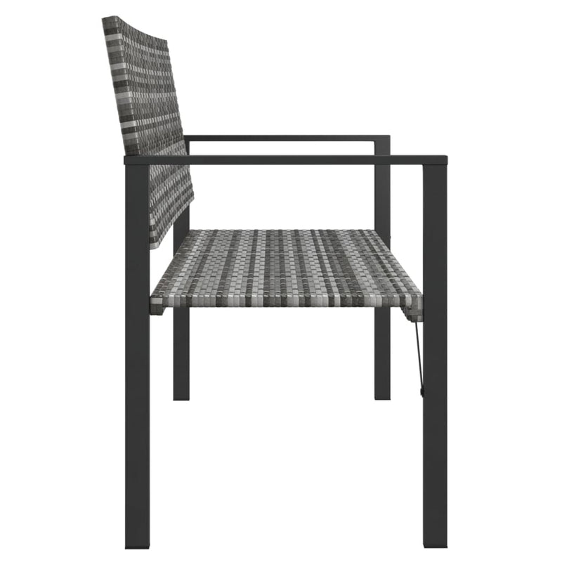 vidaXL 2-személyes szürke polyrattan kerti pad