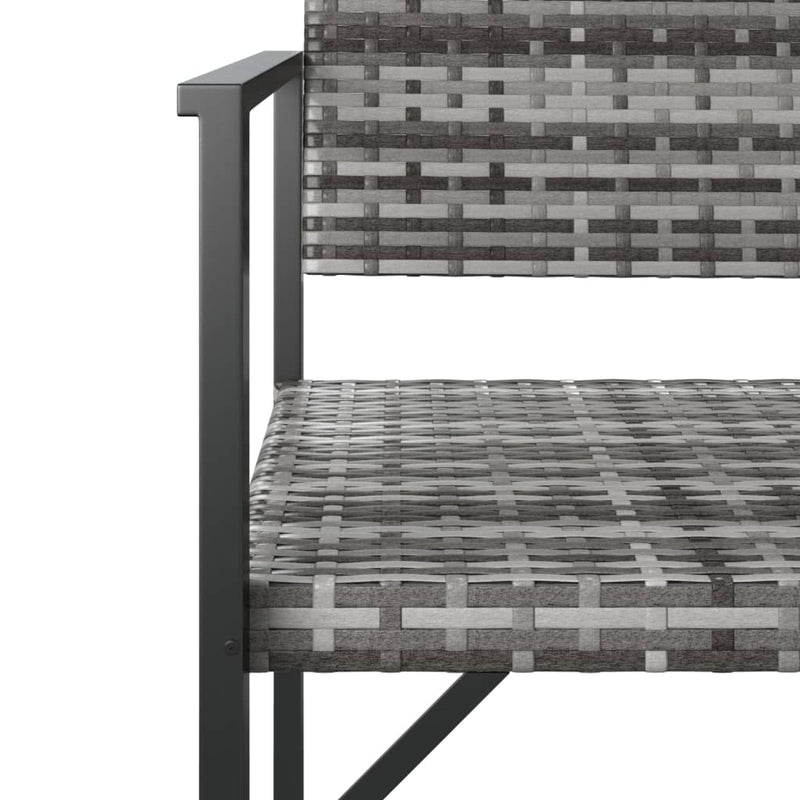 vidaXL 2-személyes szürke polyrattan kerti pad