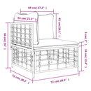 vidaXL polyrattan kerti középső kanapé bézs párnákkal